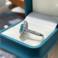 Sterling Silver Paraiba-Inspired Cultured Gemstone Ring and Earrings Set-0-2