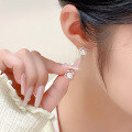 wholesale S925 Sterling Silver Minimalist Petal Freshwater Pearl Earrings for Women, Small and Elegant Vintage Style Accessories Gift for Girlfriend-0-3