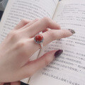 wholesale S925 Sterling Silver Yunnan Agate Egg-Surface Inlaid Ring, featuring a unique cabochon, retro style, and classical elegance for women-0-1
