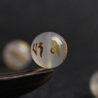 wholesale Metal Gold-Plated Six-Character Mantra Spacer Beads DIY Jewelry Accessories Handmade Braiding Materials-6mm 10 pieces