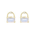 wholesale S925 Sterling Silver French Minimalist and Elegant Style Moissanite Moonstone Earrings-0-0
