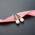 wholesale S925 Sterling Silver Women's Minimalist Ear Studs Korean Japanese Version Retro Long Pearl Earrings Slimming Elegant Earrings-0-2