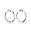 wholesale 925 Sterling Silver Round Hoop Earrings, Minimalist Circle Ear Wires, Ins Light Luxury Advanced Feel Large Hoop Pure Silver Earrings Wholesale Women's-0-7