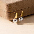 wholesale S925 Sterling Silver Fresh and Sweet Ins Style Niche Design Exquisite One-Word Pearl Stud Earrings M06455-0-2