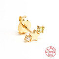 wholesale S925 Sterling Silver Zodiac Birthstone Star Stud Earrings with Diamonds-0-9
