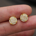 S925 Silver Geometric Irregular Circle Round Ear Stud Earrings with Moissanite-0-1