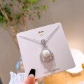 wholesale Sterling silver Korean-style fashion freshwater pearl necklace for women, versatile and uniquely designed, a minimalist luxury collarbone chain gift for girlfriend-0-2