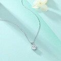 wholesale S925 Sterling Silver Zircon Diamond Pendant Necklace Imitating Moissanite European and American Fashion New Popular Women's Choker Wholesale-0-2