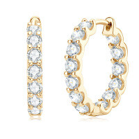 S925 Sterling Silver D Color Moissanite Starry Shining Earrings-Fully Diamond Personalized Earrings [K Gold]  925 Silver