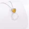 wholesale S925 Sterling Silver Cross-Border Ins Style Small Triangle Yellow Shell Circle Necklace Versatile Gift for Girlfriend Collarbone Chain-0-0