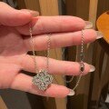 S925 Sterling Silver Four Leaf Clover Pendant Necklace, Wholesale-0-2