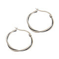 wholesale S925 Sterling Silver Korean-style Ear Clasp Earrings, Vintage Distressed Twist Rope Hoop Earrings for Women-0-4