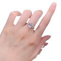 wholesale S925 Sterling Silver 7*9mm Oval High Carbon Diamond Ring Unisex Euro-American Cross-border Ins Style-0-4