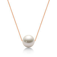 Metal Chain Freshwater Pearl Necklace with Hidden Pendant-Lulutong - K Rose Gold  925 Silver