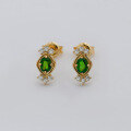 wholesale S925 silver plated 14K gold Japanese retro style diopside earrings, wholesale from Dunli Jewelry manufacturer-0-5