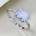 wholesale S925 Sterling Silver 6*8 Square-Cut High-End Square Zirconia Fashion Ring for Women Live Streaming-0-1