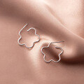 wholesale S925 silver Japanese and Korean-style minimalist line floral earrings, short summer five-petal flower studs G9878-0-2