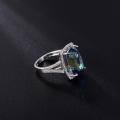 wholesale S925 sterling silver embedded gemstone ring, factory direct supply colorful crystal ring for women, European and American vintage fashion elegant-0-2