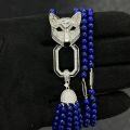 wholesale 925 Silver Gold-Plated Choker Necklace with High-Carbon Diamonds, Natural Lapis Lazuli Fox Pendant, Yang Zi Same Style Necklace for Women-0-6