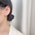 wholesale S925 Sterling Silver New Drop Glue Blue Small Flower Earrings, Exquisitely Dainty and Ethereal, Palace-Style Earrings for Women-0-3