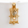 wholesale Pure Silver Gold Plated, Dunli Jewelry Wholesale Light Luxury Fashion Commute Pendant Women's Labradorite Freshwater Pearl Pendant-0-1