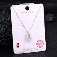 S925 Sterling Silver Hetian Jade Pendant Necklace, New Chinese Style Maitreya Buddha Locklace-S925 Sterling Silver + Hetian Jade HD-0078B 925 Silver
