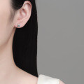 S925 Sterling Silver Moissanite Bean Earrings, Simple Everyday Fashion-0-2