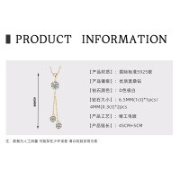 925 Silver Y-Tassel Pendant Necklace with Sparkling Moissanite Heart-Floral Tassel Pendant [K Gold]  925 Silver
