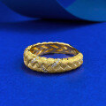 wholesale S925 silver gold-plated wheat braided brushed ring with Italian craftsmanship, the same style as Xiaohongshu-0-2