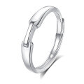 wholesale S925 Sterling Silver Original Design High-end Couple Rings Adjustable Plain Band Rings Valentine's Day Gift-0-107