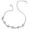 S925 Silver Exquisite Moissanite Four-Leaf Clover Bracelet, Fashionable and Versatile-0-2