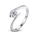 wholesale S925 Sterling Silver, Free Shipping [Clearance Ring] Women's Double-Layer Stackable Moissanite-Inspired Ring with a Luxurious High-End Feel-0-17