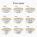 wholesale 18K/9K/10K/14K gold lightweight luxury ring with 1ct moissanite, engagement ring with high-end feel, empty ring setting-0-8
