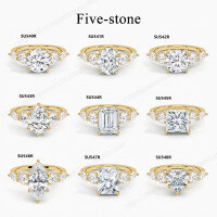 wholesale 18K/9K/10K/14K gold lightweight luxury ring with 1ct moissanite, engagement ring with high-end feel, empty ring setting-9k gold ring with 1 carat moissanite  US size 10 (China size 22)