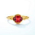 wholesale S925 Sterling Silver Fashionable Minimalist Garnet Ring Adjustable Open Band Wholesale from Manufacturer-0-4