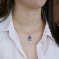 wholesale S925 Sterling Silver New Lapis Lazuli Lock Core Pendant Choker Necklace Fashion Niche Design Wholesale from Manufacturer-0-3