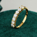 18K Gold Plated S925 Silver Moissanite Seven Star Ring-0-0