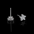 S925 Sterling Silver Five-Star Five-Leaf Clover Earrings with Moissanite-0-2