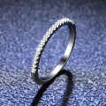 925 Silver Moissanite Single Row Crown-Style Solitaire Ring-0-2
