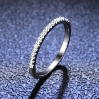 925 Silver Moissanite Single Row Crown-Style Solitaire Ring-8 Hearts 8 Arrows Zircon  10 yards