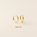 wholesale S925 Sterling Silver Minimalist Korean Plain Circle Round Ear Studs Light Surface Multiple Sizes Stackable Ear Hoops-0-10