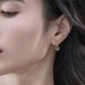 wholesale S925 Sterling Silver with Topaz Accent, Japanese and Korean New Fashion OL Teardrop Earrings Light Luxury Style Wholesale-0-1