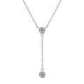 wholesale S925 Silver European and American Tassel Long Moissanite Necklace, Luxury Style High-End Pendant, Fashion Versatile Jewelry Wholesale-0-4