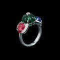 wholesale 925 Silver Gold-Plated Ring with High-Carbon Diamond Muzo Green Fruit Tapestry, Exquisite Banquet Travel Versatile Women's Ring-0-4
