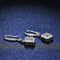 S925 Silver Moissanite Earrings with Luxury Square Envelope and Tassel Design-0-1