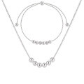 wholesale S925 sterling silver new bead chain necklace for women, minimalist style,, adjustable sliding collarbone chain-0-3