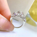 Sterling Silver Moissanite Row Ring, Luxury Niche Design for Cross-Border Live Streaming Wholesale-0-2