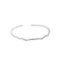 wholesale S925 Sterling Silver 224/225 Korean Version Ins Small and Minimalist Design Versatile Irregular Line Textured Bracelet for Women-0-5