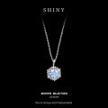 Metal Pendant Necklace, Classic Round Snowflake Design, 50-Point Moissanite, Live Stream Exclusive, Wholesale-0-4