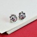 wholesale 925 Sterling Silver Lucky Cat Bell Pendant Charm for Handmade DIY Jewelry Bracelet Necklace Cord Red String Beading-0-5